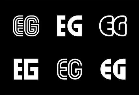 Set of letter EG logos Stock Illustration