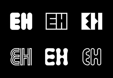 Set of letter EH logos Stock Illustration