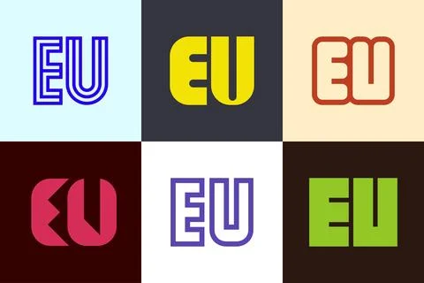 Set of letter EU logos Stock Illustration