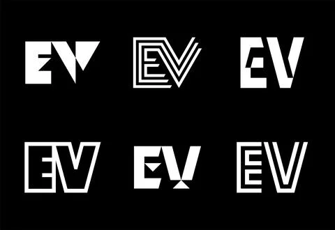 Set of letter EV logos Stock Illustration