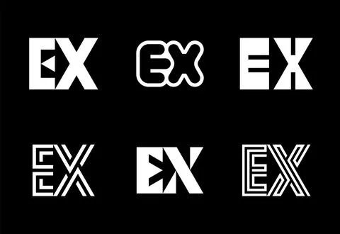 Set of letter EX logos Stock Illustration