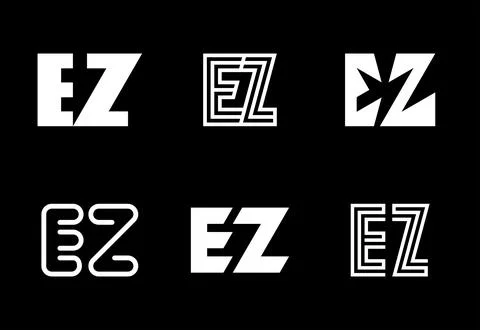 Set of letter EZ logos Stock Illustration