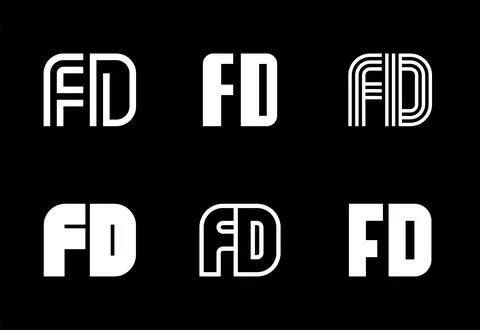 Set of letter FD logos Stock Illustration