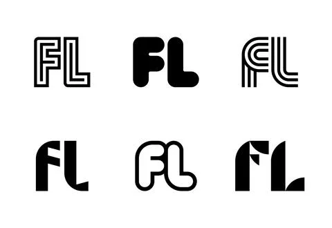 Set of letter FL logos Stock Illustration