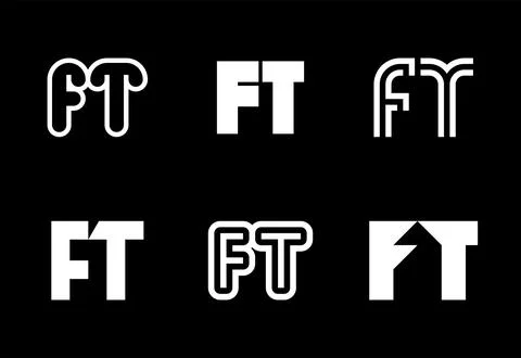 Set of letter FT logos Stock Illustration