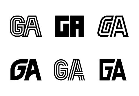 Set of letter GA logos Stock Illustration