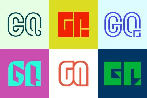 Set of letter GQ logos Stock Illustration