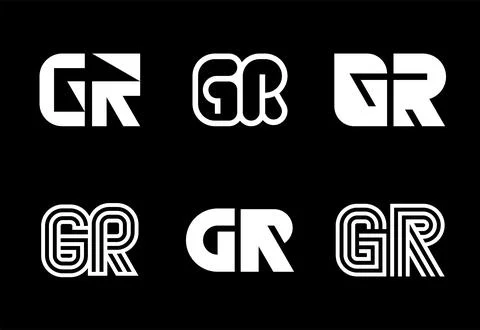 Set of letter GR logos Stock Illustration