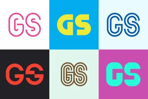 Set of letter GS logos Stock Illustration