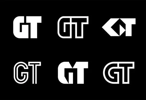 Set of letter GT logos Stock Illustration