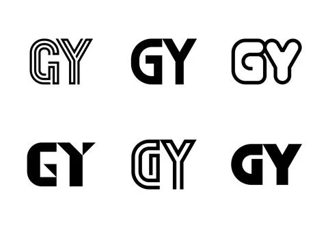 Set of letter GY logos Stock Illustration