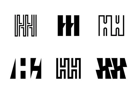 Set of letter HH logos Stock Illustration