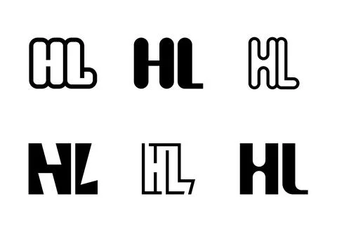 Set of letter HL logos Stock Illustration