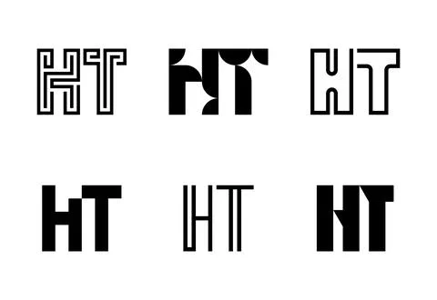 Set of letter HT logos Stock Illustration