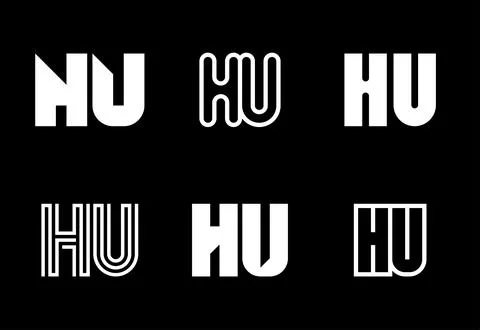 Set of letter HU logos Stock Illustration