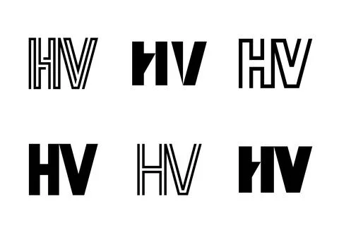 Set of letter HV logos Stock Illustration