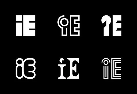 Set of letter IE logos Stock Illustration