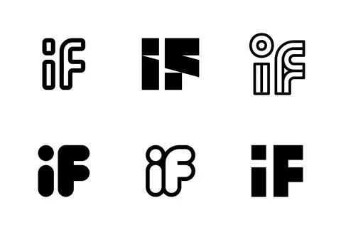Set of letter IF logos Stock Illustration