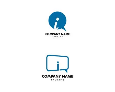 Set of Letter Initial I Chat Logo Design Template Stock Illustration