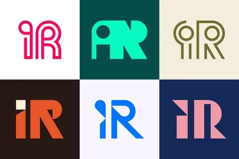 Set of letter IR logos Stock Illustration