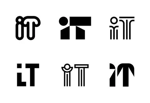 Set of letter IT logos Stock Illustration