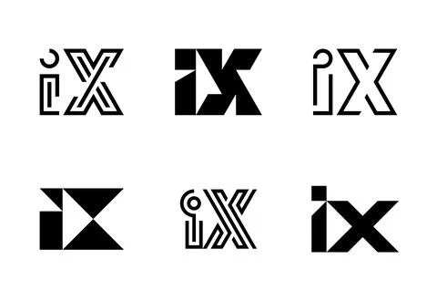 Set of letter IX logos Stock Illustration
