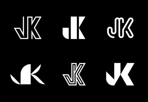 Set of letter JK logos Stock Illustration