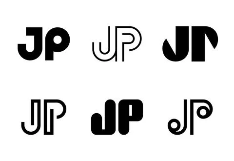 Set of letter JP logos Stock Illustration