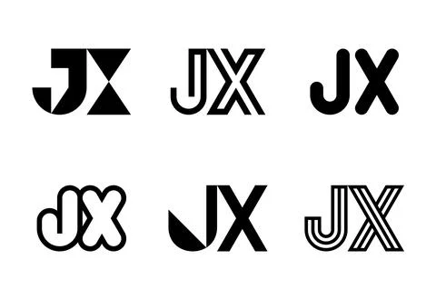 Set of letter JX logos Stock Illustration