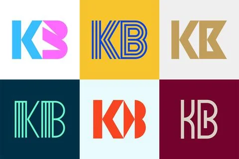 Set of letter KB logos Stock Illustration