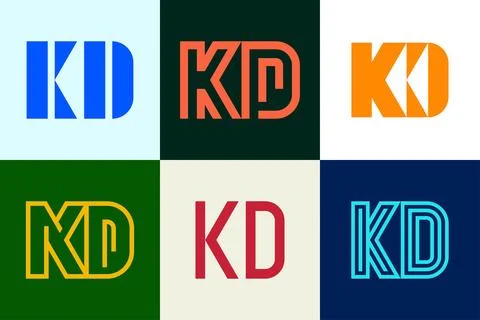 Set of letter KD logos Stock Illustration