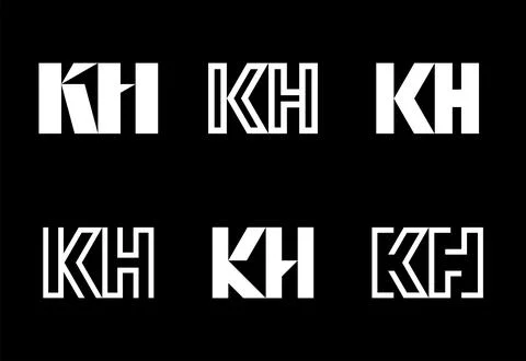 Set of letter KH logos Stock Illustration