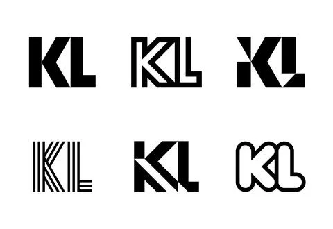 Set of letter KL logos Stock Illustration
