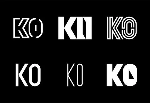 Set of letter KO logos Stock Illustration