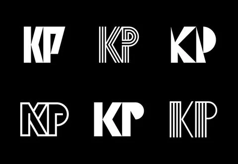 Set of letter KP logos Illustrazione stock