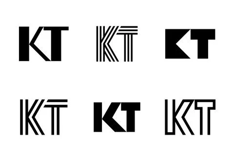 Set of letter KT logos Stock Illustration