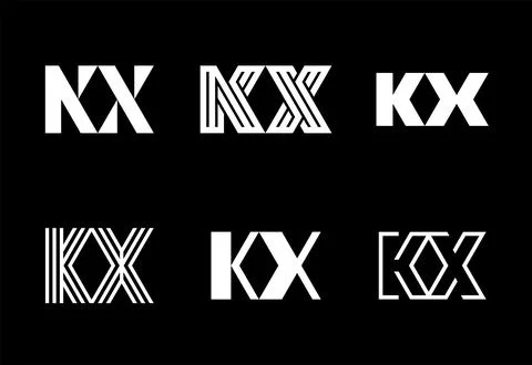 Set of letter KX logos Stock Illustration