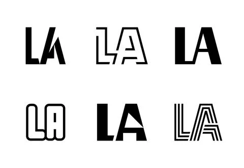 Set of letter LA logos Stock Illustration