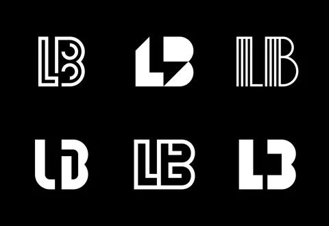 Set of letter LB logos Stock Illustration