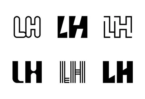 Set of letter LH logos Stock Illustration