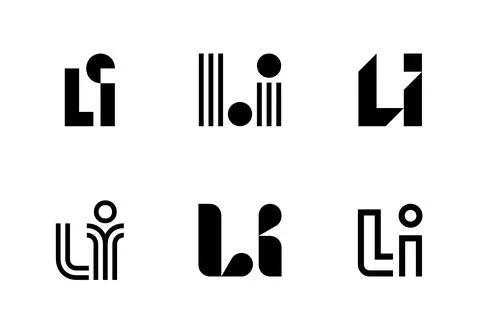 Set of letter LI logos Stock Illustration