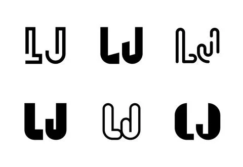 Set of letter LJ logos 库存插图