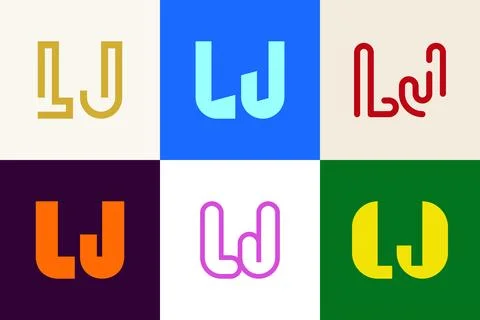 Set of letter LJ logos 库存插图