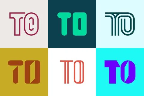 Set of letter TO logos Stock Illustration