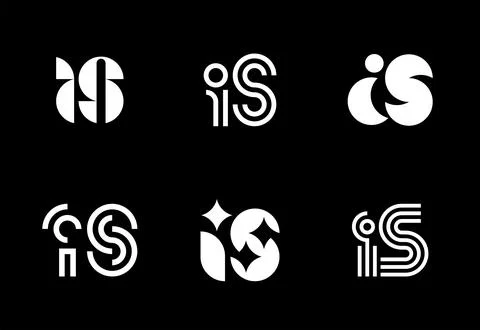 Set of letter IS logos Illustrazione stock