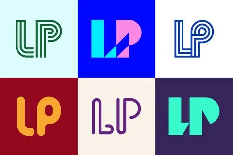 Set of letter LP logos Stock Illustration