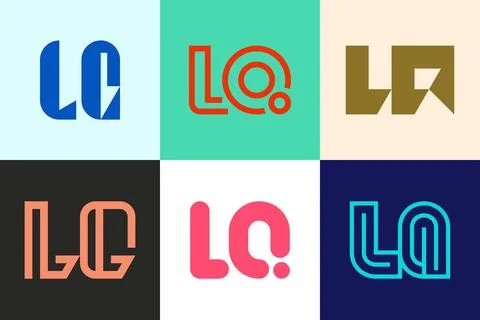 Set of letter LQ logos Stock Illustration
