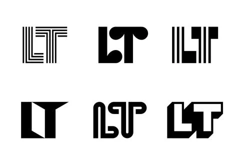 Set of letter LT logos Stock Illustration