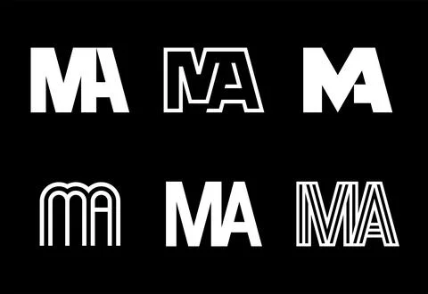 Set of letter MA logos Stock Illustration
