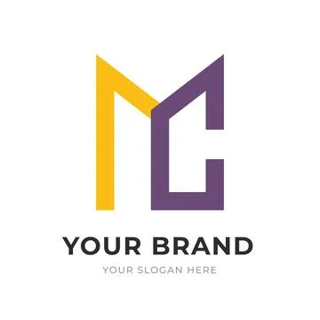 Set of Letter MC, CM, M, C Logo Design Collection, Initial Monogram Logo, M.. Stock Illustration